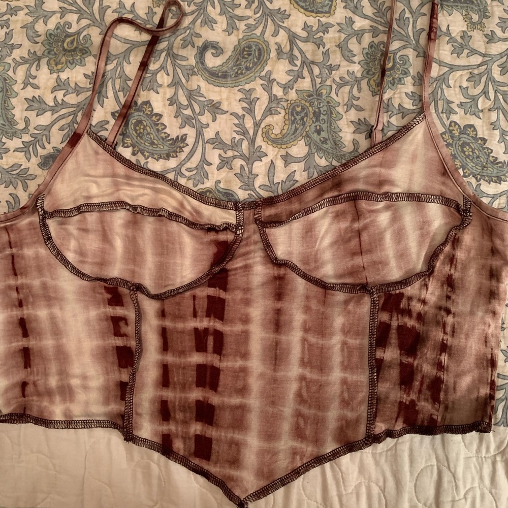 SHEIN tie dye stitch detail asymmetrical